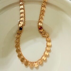 Gold Disc Layered Anklet Bracelet